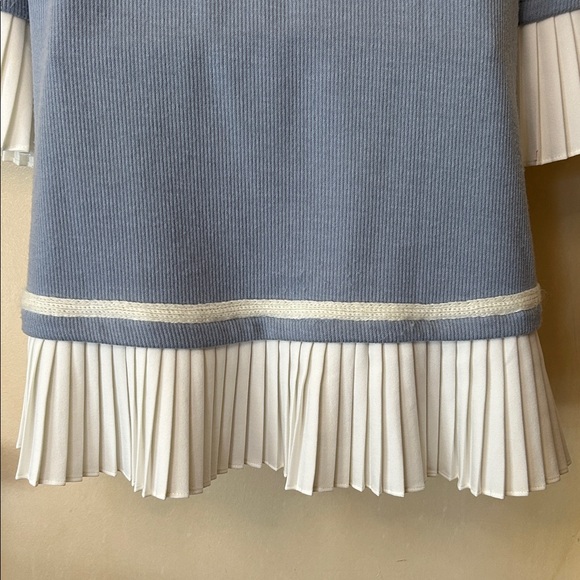 English Factory Blue Sweater and White Pleated Mini Dress size S - Picture 9 of 11